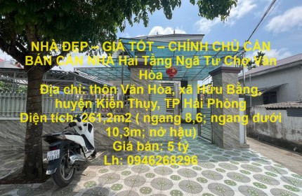 NHÀ ĐẸP – GIÁ TỐT – CHÍNH CHỦ CẦN BÁN CĂN NHÀ Hai Tầng Ngã Tư Chợ Văn Hòa